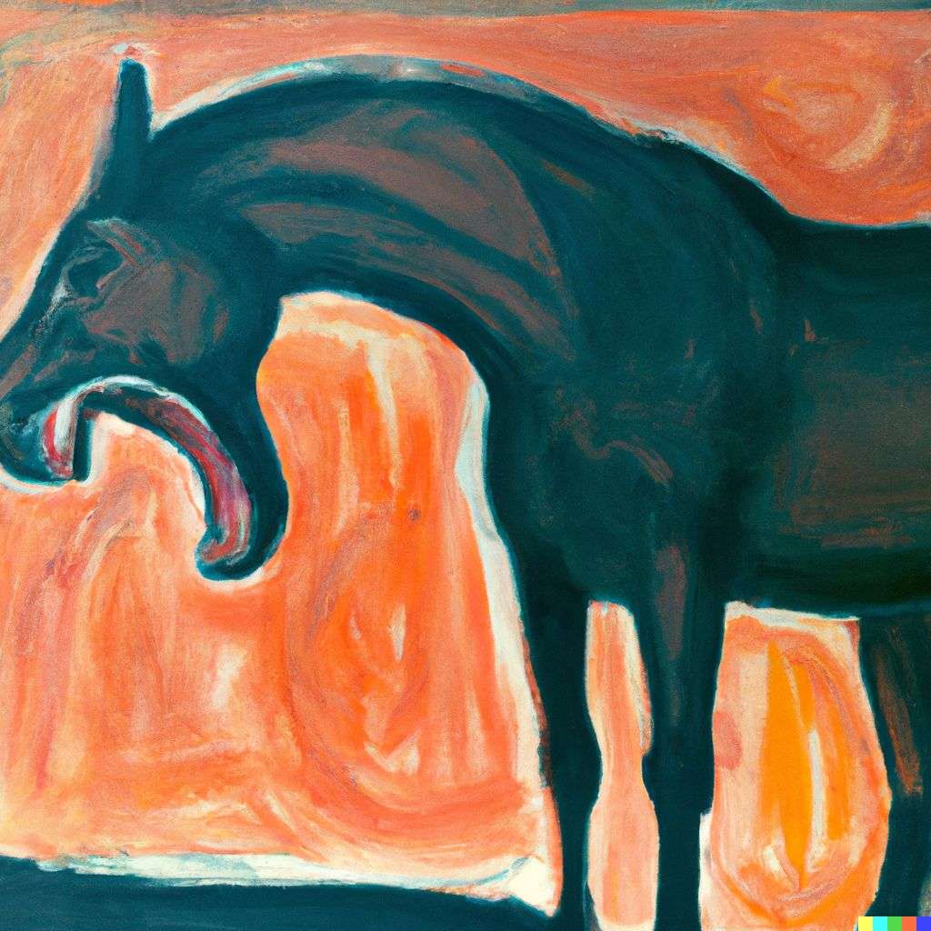 a horse, painting by Edvard Munch